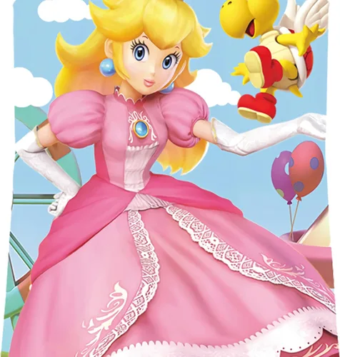 Vista 3 de Princess Peach Dress Costume For Girls, Toddler Casual Cartoon Dress Pink Birthday