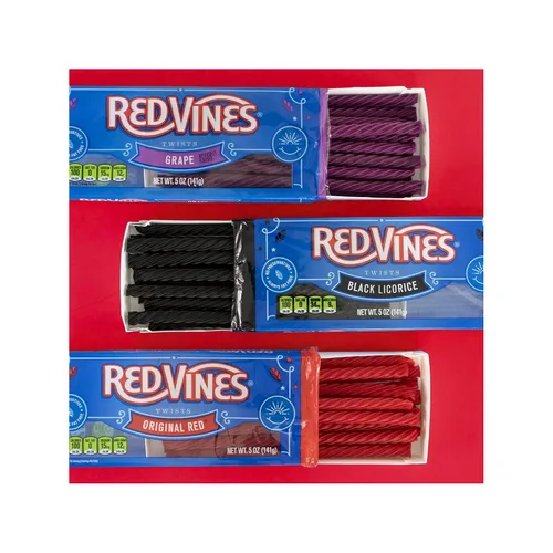 Vista 6 de Red Vines Giros de regaliz de uva, paquete de bolsas de 3 a 5 onzas, amor por la paz y vides, amados por generaciones, ideal para compartir