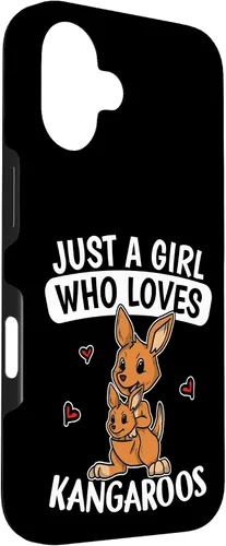 Vista 3 de iPhone 16 Just A Girl Who Loves Kangaroos - Lindo estuche para disfraz de Joey Kangaroo