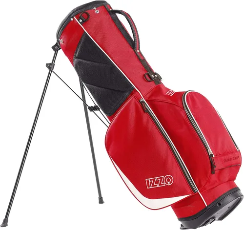 Vista 2 de Izzo Golf Izzo Ultra-Lite Bolsa de Golf de Pie con Correas Dobles y Características Exclusivas, Rojo 3.2 libras