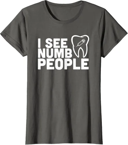 Vista 57 de I see Numb People - Camiseta de regalo para dentista dental, Negro, S