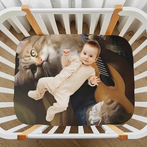Vista 7 de Sábanas ajustables para cuna, sábanas de cuna para niños y niñas, sábanas de colchón para niños pequeños, sábana de juego 21216535