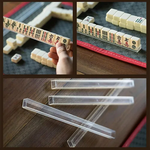 Vista 6 de Mini Mahjong - Juego de versión tradicional china con 2 tarjetas de repuesto, 144 azulejos Mahjong, juego de mesa de viaje con 4 reglas de cartas