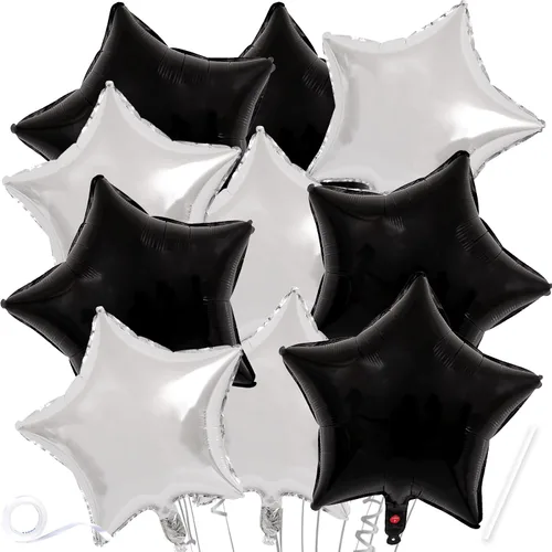 Vista 31 de Globos de estrella beige de 18 pulgadas, 10 globos de Mylar de forma estrella beige con revestimiento metálico de helio para decoraciones de fiesta