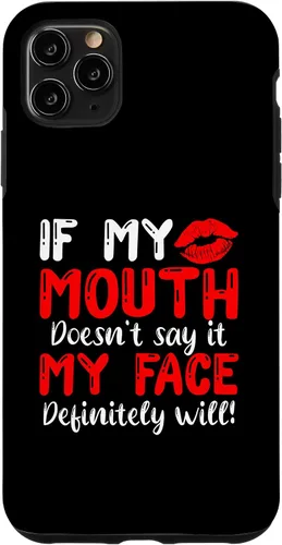 Vista 11 de Funda para iPhone 14 If My Mouth Doesn't Say It My Face Definitely Will