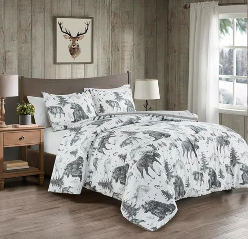 Vista 13 de Chezmoi Collection Zella - Juego de edredón de 2 piezas con motivo geométrico del suroeste, ropa de cama de microfibra lavada con estampado