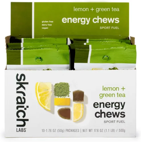 Vista 15 de Skratch Labs Energy Chews Gomitas de cafeína para correr, ciclismo y rendimiento deportivo, alternativa al gel, cereza agria (paquete de 10), sin
