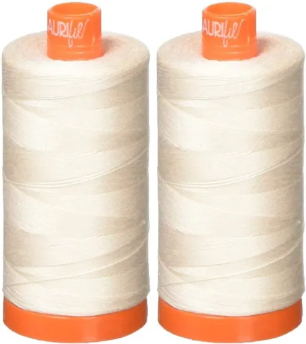Vista 5 de Aurifil Mako 50wt Hilo 2 Carretes Grandes (Aluminio (2615))