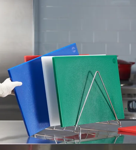 Vista 10 de CURTA Paquete de 4 tablas de cortar para cocina, 18 x 12 x 0.5 pulgadas, 4 piezas (blanco, rojo, verde, azul) Tabla de cortar de plástico codificada