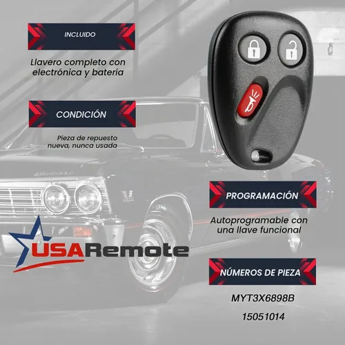 Vista 3 de Control remoto de entrada sin llave para automóvil compatible con Buick Rainier / Chevy Trailblazer / GMC Envoy / Isuzu Ascender / Oldsmobile Negro