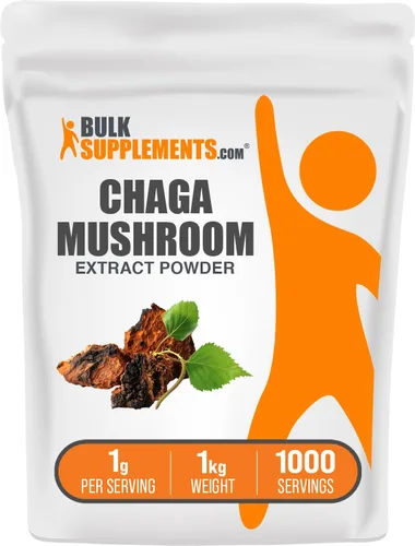 Vista 6 de BulkSupplements. com Polvo orgánico de extracto de hongo Chaga - Polvo orgánico de Chaga, suplemento de hongos, sin gluten, 0.04 oz por porción, 100