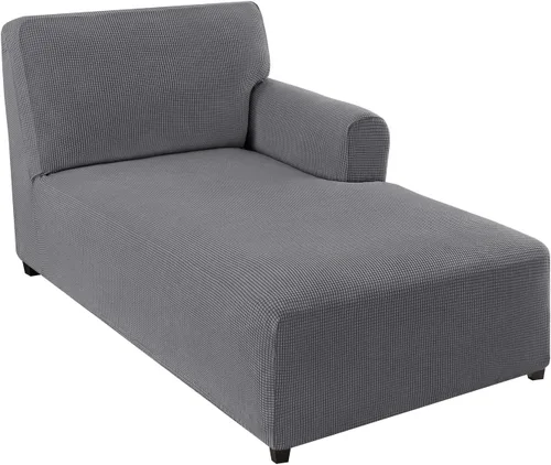 Vista 18 de FantasDecor Funda Elástica para Chaise Lounge Funda de Silla con Patrón de Celosía con Reposabrazos para Sala de Estar Dormitorio Doble Brazo Tela