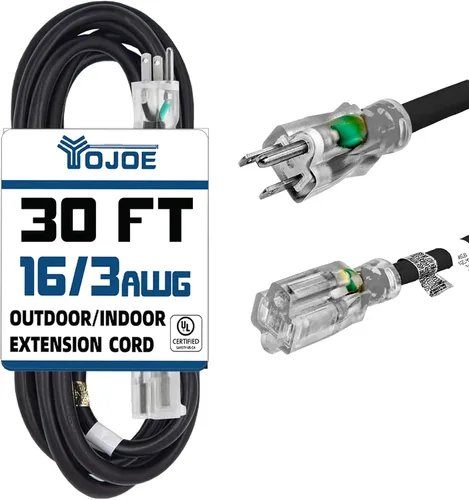 Vista 20 de YOJOE Cable de Extensión, Cable de Alimentación de 3 Clavijas 13A Resistente a la Intemperie, Cable de Extensión Marrón de Servicio Pesado Calibre
