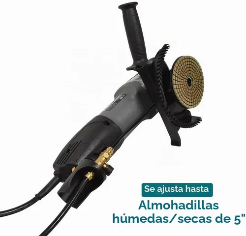 Vista 4 de Hardin VS5-5" Pulidora húmeda de velocidad variable - 800W 120V, 1000–4500 RPM, sistema de alimentación de agua con válvula de latón, cable GFCI