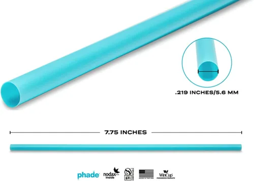 Vista 4 de phade Pajitas para beber jumbo ecológicas de 7.75 pulgadas, 3,750 unidades, biodegradables marinos, compostables, envueltas individualmente, paquete