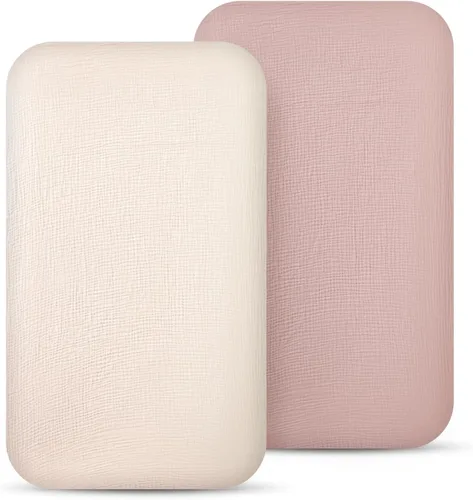 Vista 21 de lulumoon Sábanas de Moisés de Muselina para Bebé: Sábanas de Moisés de Algodón Neutras para Niños y Niñas - Ajustadas para Óvalo, Rectángulo o Reloj