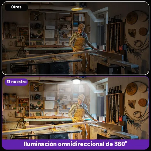 Vista 3 de Luz Solar de Cobertizo para Interiores y Exteriores, Lámpara Colgante de 244 LED con Iluminación de 360°, Sensor de Movimiento, Impermeable, Luces