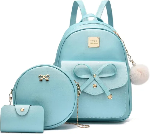 Vista 38 de ZGWJ Mini mochila de cuero con moño, mochila pequeña, linda mochila casual de viaje para niñas y mujeres, M, Mochilas tipo mochila