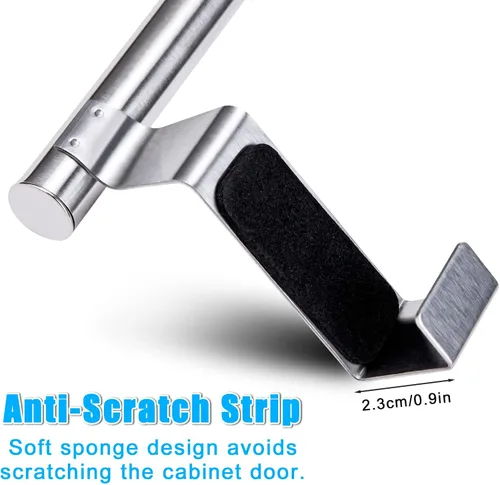 Vista 7 de Toallero para puerta de gabinete, toallero de cocina para gabinete, soporte para toallas de cocina de acero inoxidable, colgador de toallas de mano