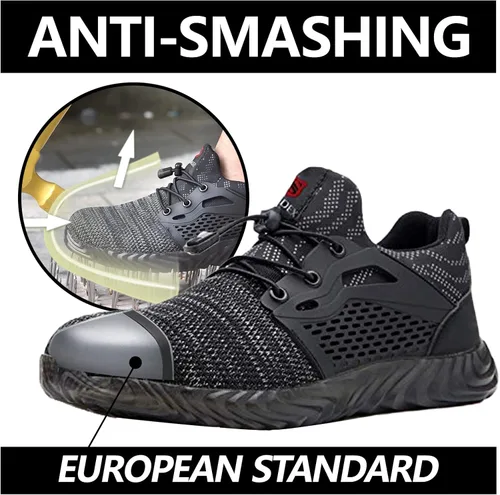 Vista 51 de SUADEX Zapatos deportivos con punta de acero para hombres y mujeres, indestructibles, ligeros, cómodos, antideslizantes, puntera compuesta