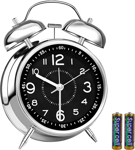 Vista 7 de pxy Lindo y seguro reloj despertador para niños alimentado por batería (batería incluida), reloj despertador analógico súper silencioso analógico