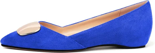Vista 2 de YODEKS Zapatos planos de tacón bajo para mujer, zapatos planos de ballet con punta cerrada
