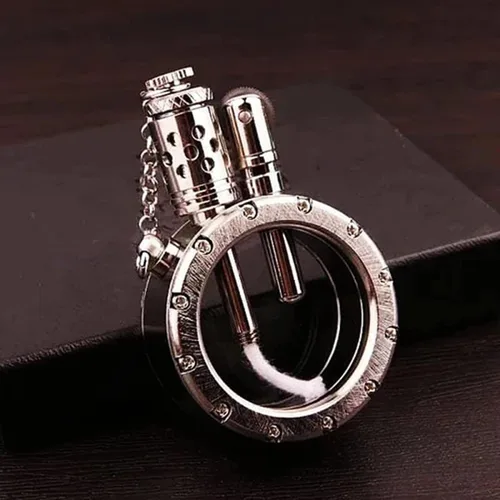 Vista 5 de Encendedor de queroseno transparente retro, encendedor de queroseno steampunk con diseño creativo de botella transparente, encendedor de encendido
