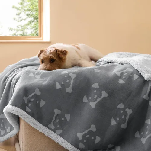Vista 72 de Bedsure - Mantas impermeables para perros pequeños - Manta de felpa de sherpa con impresión suave lavable para perros y gatos, protector de muebles