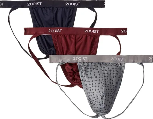 Vista 4 de 2(X)IST Paquete de 3 correas Micro Speed Dri Jock para hombre Negro/Carbón/Varsity azul marino