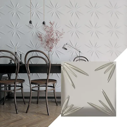 Vista 42 de Ekena Millwork WP20X20INWH 19 5/8 pulgadas de ancho x 19 5/8 pulgadas de alto Inula EnduraWall Decorativo 3D Panel de Pared Cubre 2.67 pies cuadrados