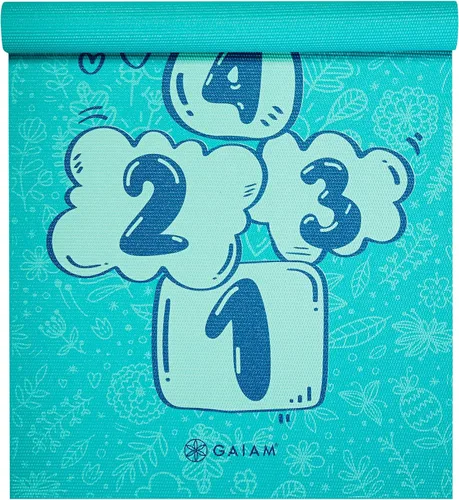 Vista 8 de Gaiam Tapete de Yoga para Niños, Tapete de Ejercicio, Yoga para Niños con Estampados Divertidos - Tiempo de Juego para Bebés, Niños Pequeños Activos
