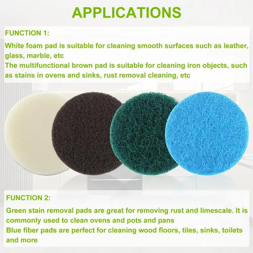 Vista 7 de Juego de 16 piezas de almohadillas de limpieza eléctricas para cepillo de limpieza Dremel Versa: 4 almohadillas de espuma, 4 alfombrillas de cocina