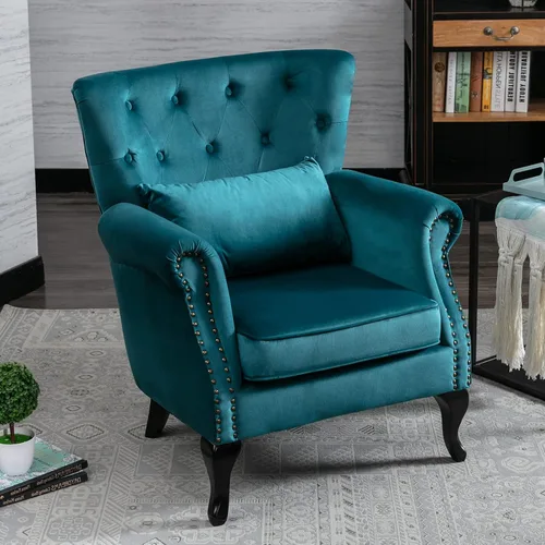 Vista 29 de Sillas de Brazo de Lectura Accent Sillas Midcentury Modernas Cómodas Silla de Sofá de Esquina, Silla de Club Wingback de Sala de Espera con Respaldo