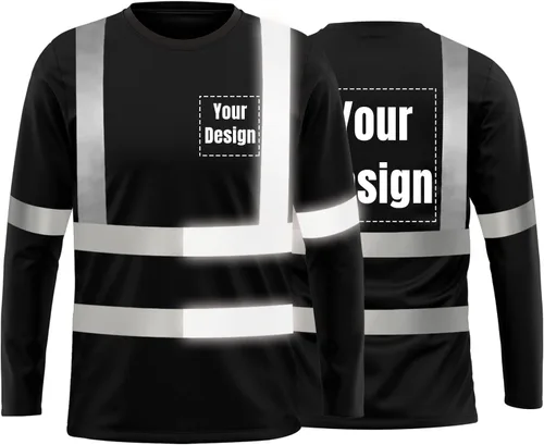 Vista 49 de La alta visibilidad reflexiva de las camisetas de la seguridad del logotipo de encargo Hola Vis de Verde neón