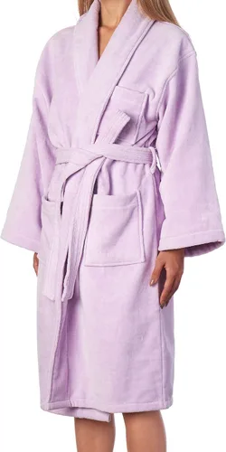 Vista 8 de Alpine Swiss Blair - Albornoz de velour de algodón y felpa para mujer, con cuello de chal, para spa Azul