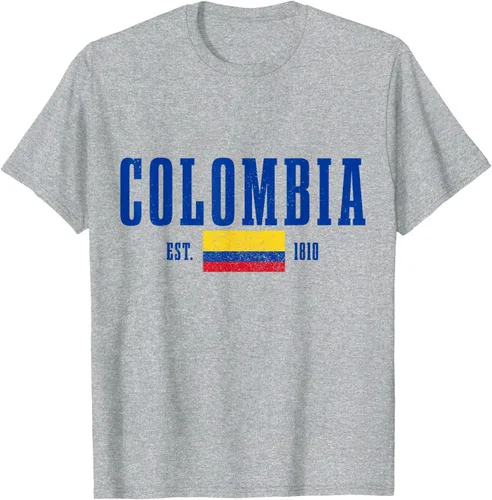 Vista 40 de Colombia Est. 1810 - Camiseta de Colombia Vintage, Negro, S