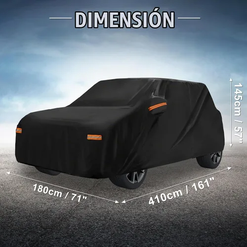 Vista 7 de X AUTOHAUX Funda de coche para Mini Cooper 2DR 2002-2021 210D-PU para exteriores, cubierta completa para todo tipo de clima, con cremallera