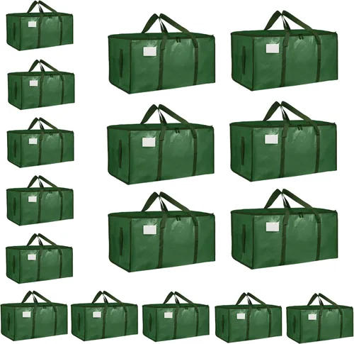Vista 32 de Paquete de 4 bolsas de mudanza extra grandes y resistentes, bolsas de almacenamiento impermeables con asas y cremalleras, plegables para dormitorio