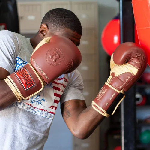 Vista 2 de Ringside Guantes de entrenamiento de boxeo de cuero genuino Heritage