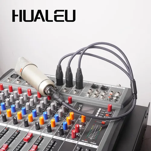 Vista 6 de Cable divisor en Y de 3 pines XLR hembra a 3 machos, cable divisor XLR de 3 vías, equilibrio de 1 hembra a 3 macho, cable de audio para micrófono