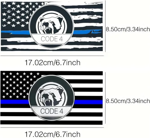 Vista 2 de Adhesivo fino de línea azul, bandera azul de policía para carro, calcomanía de bandera de línea azul, calcomanía de línea azul delgada