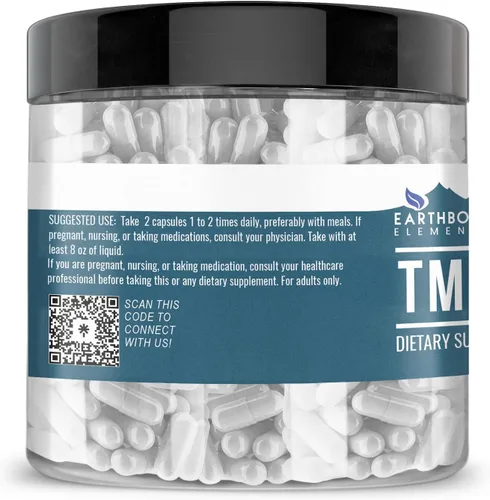 Vista 3 de Earthborn Elements TMG Betaína anhidra Trimetilglicina 200 cápsulas, pura y sin diluir, sin aditivos