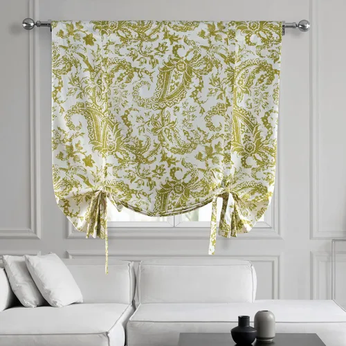 Vista 17 de HPD Half Price Drapes PRCT-TUD211A-63 - Cortinas de algodón estampado para oscurecer la habitación, cortina enrollable de globo para sala de estar