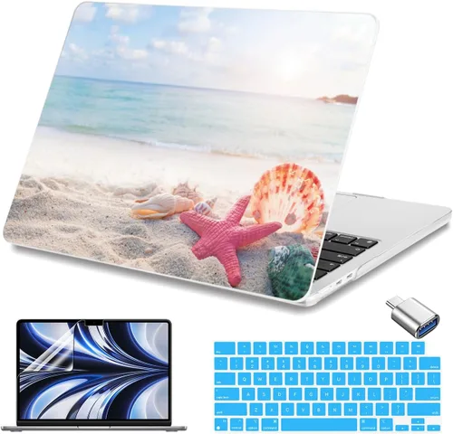 Vista 24 de Teryeefi Funda rígida para MacBook Air M3, M2, M4, MacBook Air de 13 pulgadas 2025, 2024, 2023, 2022, versión A3240, A3113, A2681, carcasa rígida