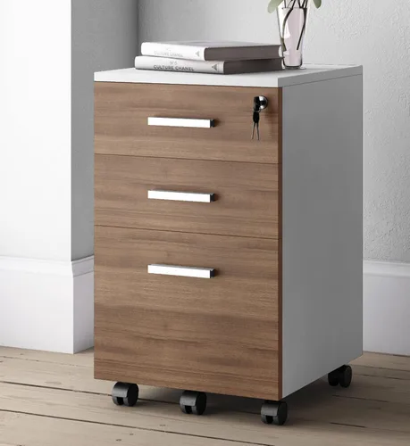 Vista 10 de Lazio Archivador de 26 pulgadas con cerradura, archivador para el hogar y la oficina, archivador de 3 cajones con ruedas para cartas de tamaño A4