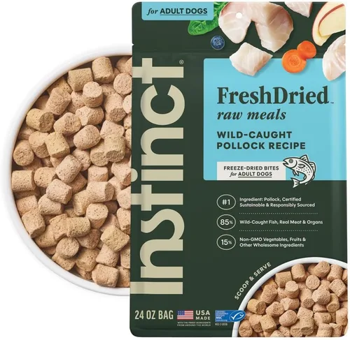 Vista 14 de Instinct Comidas crudas liofilizadas, alimento seco natural para perros, sin granos, carne de res real, bolsa de 3 onzas