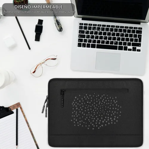 Vista 6 de Funda para laptop de 14 pulgadas, a prueba de golpes, funda protectora para computadora con bolsillo frontal, resistente al agua, duradera, bolsa
