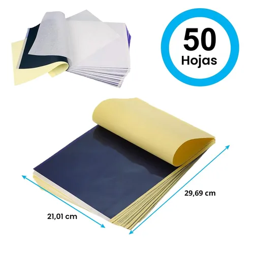Vista 2 de MIUXIA Papel de transferencia de tatuaje 50 hojas tatuaje plantilla papel