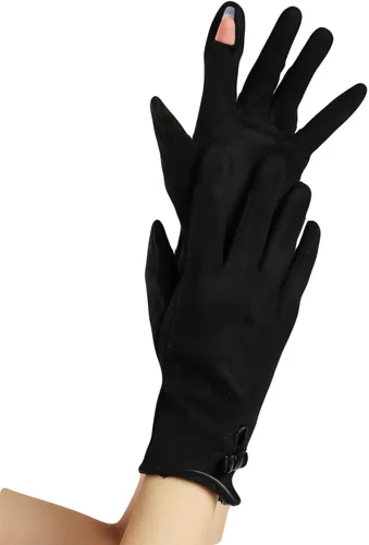 Vista 57 de Sahabowi Guantes de cuero para clima frío Manopla de lana cálida de invierno para mujeres