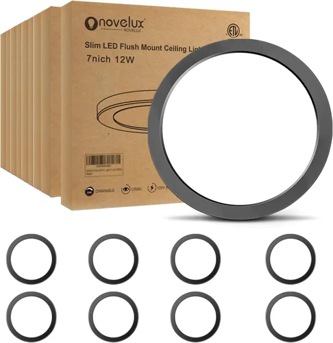 Vista 10 de Luces de Techo de 7 Pulgadas Montaje al Ras Ultra Delgadas 0.63'' de Grosor Redondas Planas Lámparas de Techo 5000K Luz de Día LED Luz de Techo